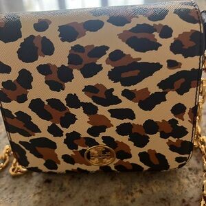 Leopard Print Chain Shoulder Bag